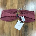 ONIA  Luna Ribbed O-ring Bandeau Bikini Top Maroon Casual Medium Photo 2