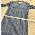 Madewell Popover Shirtdress XXS Blue Denim Linen Cotton Patch-Pocket Mini NWT Photo 7