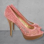 Enzo Angiolini Pink Stiletto Peep Toe cut Out 5” Heels Pumps Shoes size 7.5 Photo 3