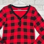 Buffalo Plaid Long Sleeve Shirt Size Small, Black & Red, Three Button Red Photo 3