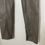 ZARA  Faux Leather Taupe Brown High rise ankle zip pants size Medium Photo 1