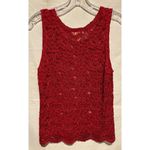 Victoria's Secret  Vintage Red Stretch Lace Top Cami Scallop Bottom Photo 3