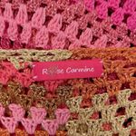 ROSE CARMINE Hand Crochet Maxi Cardigan Rainbow Stripe Metallic One Size Size undefined Photo 7