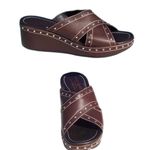 Donald Pliner Brown Leather Platform Shoe New Nail Head Embellished $245 NIB Size 5 Photo 1