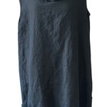 Bryn Walker  Black Linen Dress Long Tunic Pockets Cowl Neck Sleeveless Large Photo 0
