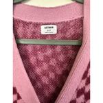 Cotton On  Knit Cardigan Fluffy Optical Splice Berry Sz Small Checkered Photo 3