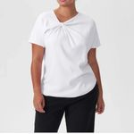 Universal Threads UNIVERSAL STANDARD Front Knot Luxe Top Blouse Short Sleeve Classic White 1X, S Photo 1