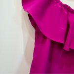 Trina Turk  magenta pink ruffle tube top off shoulder dress size 6 Photo 2
