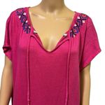 Tommy Bahama  Pink Embroidered Linen Blend Tassel Tie Cap Sleeve Coverup Size XL Photo 1