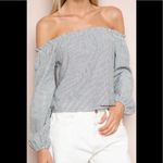 Brandy Melville  Striped Off The Shoulder Top Photo 2