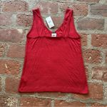 CAbi NWT Busy Tank #4381 Autumnal Firebrick Red Size Small Wide Straps Slim Fit Photo 7