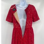 Adrianna Papell  Lace Fit Flare Dress Sz 8 Red Holiday Cocktail Christmas Party Photo 6