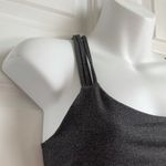 Gap Fit Marbleized Racerback Triple Stripe Sports Bra Gray Medium Athleisure M Photo 6