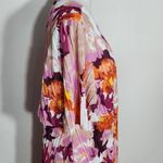 Destination Maternity Floral Print Pleated Wrap Dress Size Large Wedding Guest Orange Photo 4