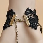 Gothic Blk Lace Necklace Collar Choker Vintage Chain Vampire Halloween Steampunk Black Photo 2