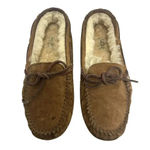 UGG  Australia Dakota Suede Fur Lined Slip On Moccasins Loafers Chestnut Womens 8 Photo 3