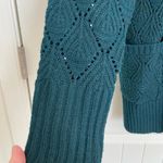 Pink Rose EUC Pink Rose women’s teal patterned knit pocket cardigan sweater small Photo 1