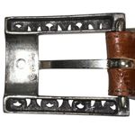 Brighton Vintage 1996  Women’s M 34” Brown Croc Embossed Leather Silver Tone Belt Photo 5