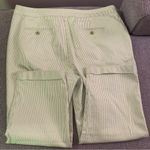 Talbots  Green and White Striped Cuffed and Cropped Pants Size 16 Like New Photo 6