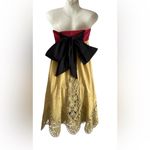 Anthropologie Yellow Strapless Embroidered Dress Photo 2
