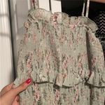 Floral ruffle smocked sage green Dress Photo 2