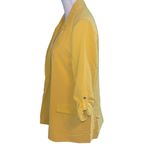 Tahari  Women’s Blazer Size Medium Mustard Long Lined Cuffed Sleeve Dressy Photo 2