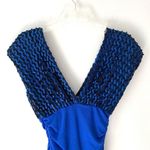 Climax By David Howard Vintage Disco Blue Sequin Dress size small 7/8 Photo 3