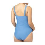 Kindred Bravely One Piece Henley Maternity Swimsuit Azure Blue Size Small New Photo 1