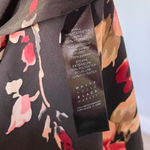 White House | Black Market Black Long-Sleeve Floral Choker Shift Dress Photo 13