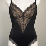 Black Eyelash Scalloped Lace Trimmed VNeck Bodysuit 3X Lagenlook Whimsigoth Sexy Photo 0