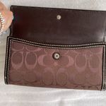 Coach  Chocolate & Mahogany CC Turnlock Wallet w rear flap over Section CLEAN Photo 4