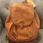 Patricia Nash NWT  Casape drawstring backpack in burnished cognac suede Photo 1