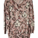 Alfred Dunner Glitter Sequin Floral Cardigan Large Pink Photo 0