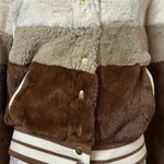 Beach Riot  Bomber Jacket Faux Fur Snap Button Size Small Photo 2