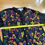Kitty Hawk By Vivian Wang Size Small Black Floral Cardigan Vintage Embroidered Photo 3