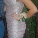 EXPRESS Sparkly Metallic Rose Gold Dress Photo 1