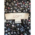 Loft  Black Ditsy Floral Blouse Ruffle Romantic Cottagecore Peasant Dainty Photo 5