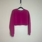 GREY LAB loungewear cropped sweatshirt in fuchsia‎ Size Small Pink Photo 2