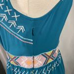 Sundance‎ Teal Blue Embroidered Sleeveless Boho Midi Dress Women's Size 2 Photo 5