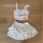 Fillyboo Top & Mini Skirt The Garter Set Size M Ivory White Size M Photo 5