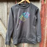The North Face  Gray Multicolor Logo Go Anywhere Crewneck Sweatshirt Womens Small Photo 0