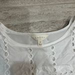ADIVA White Eyelet Lace Pleated Hem Short Sleeve Top Women sz S Boho Cottage Photo 1