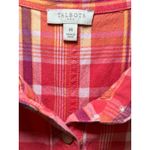 Talbots  Dress Size 14 Orange Plaid Sleeveless 100% Cotton Pockets Shirt‎ Dress Photo 1