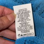 Intermix Womens 100% Cotton Crew Neck Pullover Crochet Sweater Blue Petite Photo 9