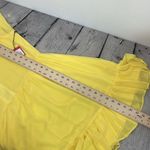 Vince Camuto  Yellow Chiffon Dress Baby Doll Split neck tiered long sleeve Small Photo 14