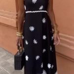 ZARA  Black & White Tie Back Maxi Sundress with Square Neck Sz S EUC Photo 1