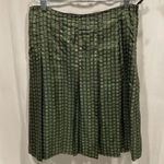 Adrienne Vittadini Y2K silk pleated green brown midi skirt flare  Photo 7