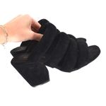 Kelsi Dagger Brooklyn Mell Heeled Sandals Tubular Kid Suede Black Women's 7.5 Photo 5