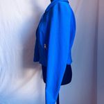 Cache moto crop zip blue blazer jacket Photo 1