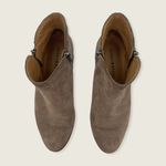 Lucky Brand Breah Double Zipper Low 2" Stacked Heel Brown Suede Ankle Boot 7 Photo 2